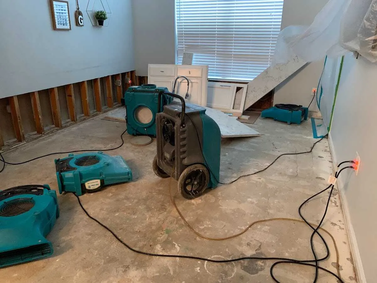 Dehumidifier in flood-cut room for Water Extraction & Removal in Three Lakes
